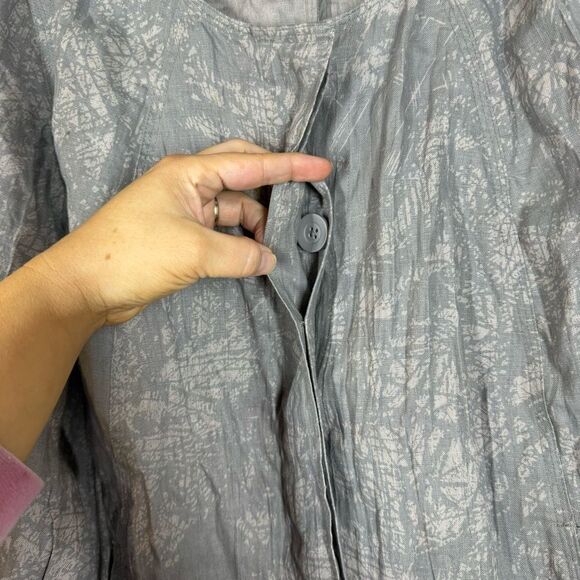 Coldwater Creek Womens 100% Linen Long Sleeve Printed Jacket Blazer Large(14-16) - Picture 3 of 8